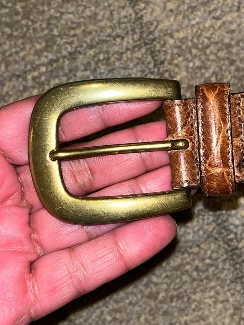 Trafalgar Brown Leather Belt with Brass Buckle